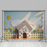 Aperturee - Aperturee Garden Fence Paw Kennel Birthday Cake Smash Backdrop